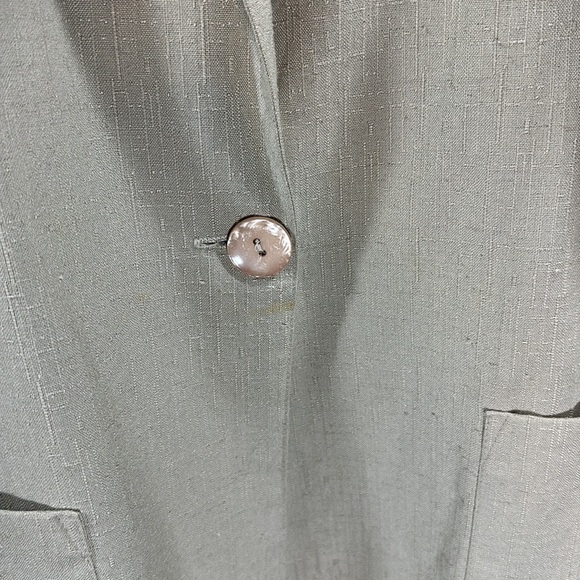 Laura Tyler Vintage Blazer Suit Jacket Taupe Oversized Baggy Cropped Sleeve - Picture 4 of 8